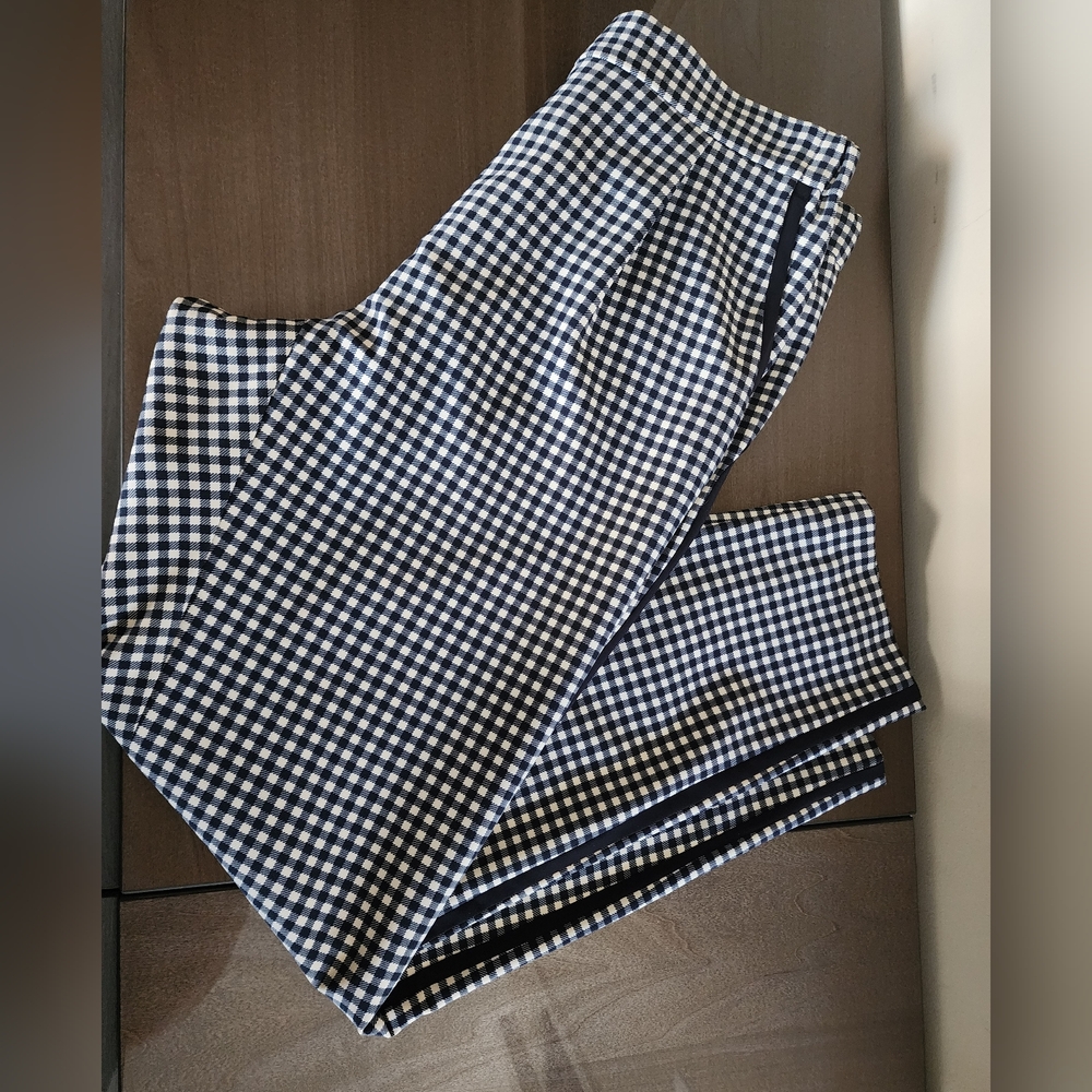 Weekend Maxmara Women's Ultramarine Vichy Pants, Size 12, Pre-owned